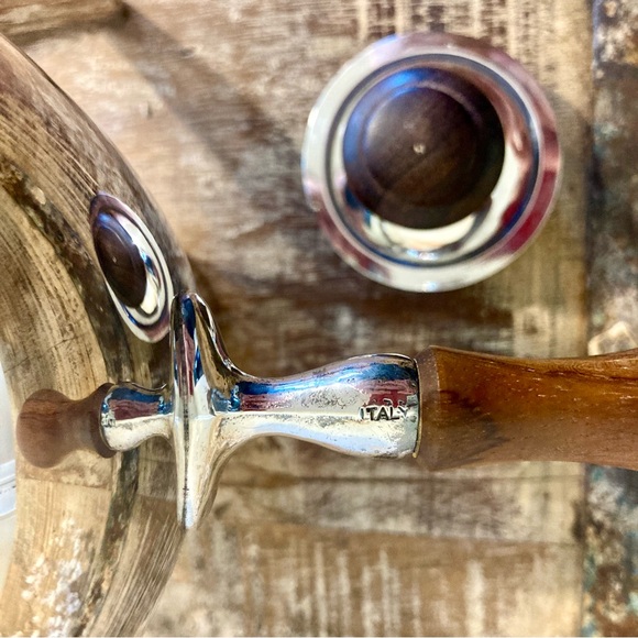 Vintage Silver Plated Teapot with Wooden Handle Signed Italy - Picture 5 of 14